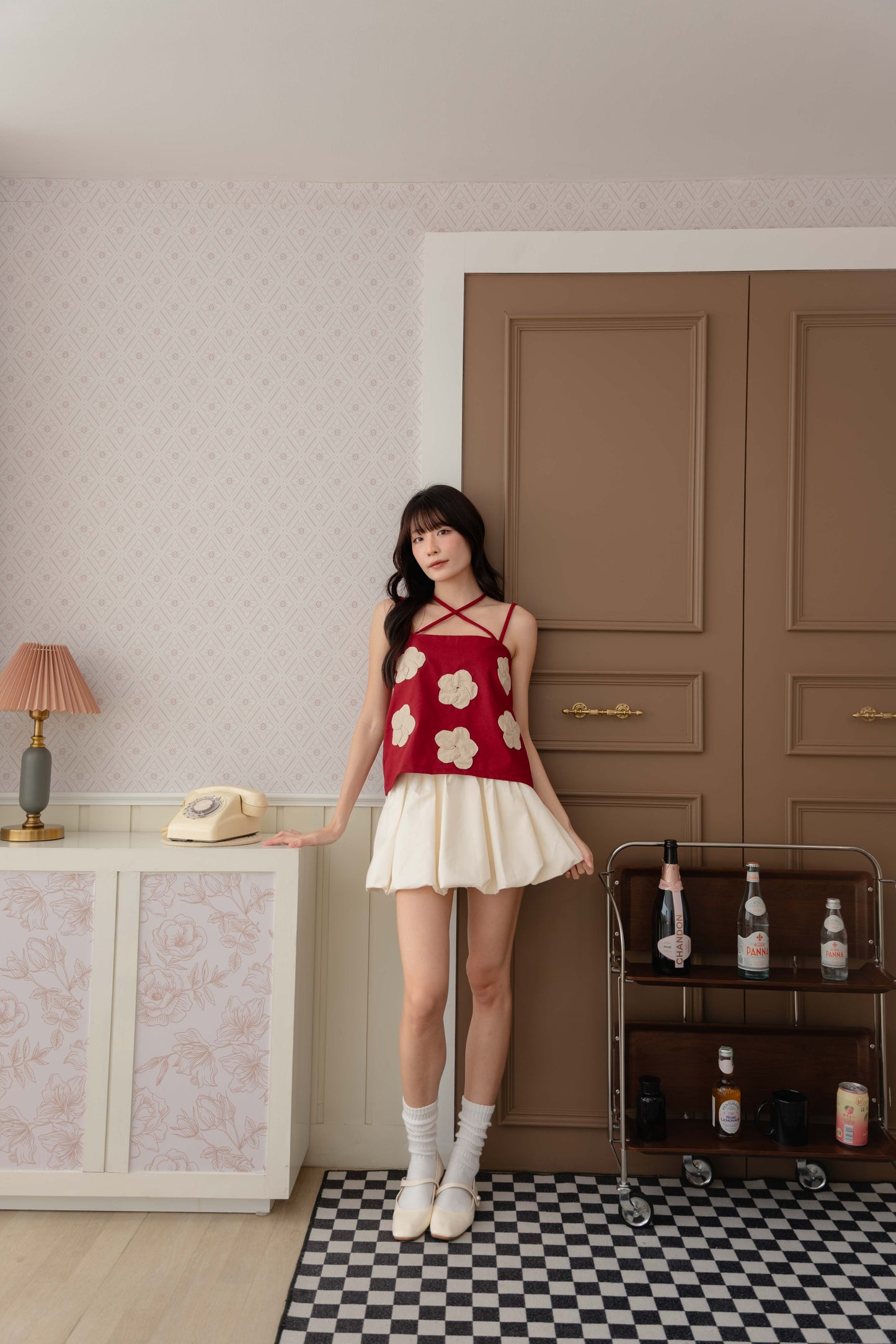 Brianna Two-Way Top in Maroon