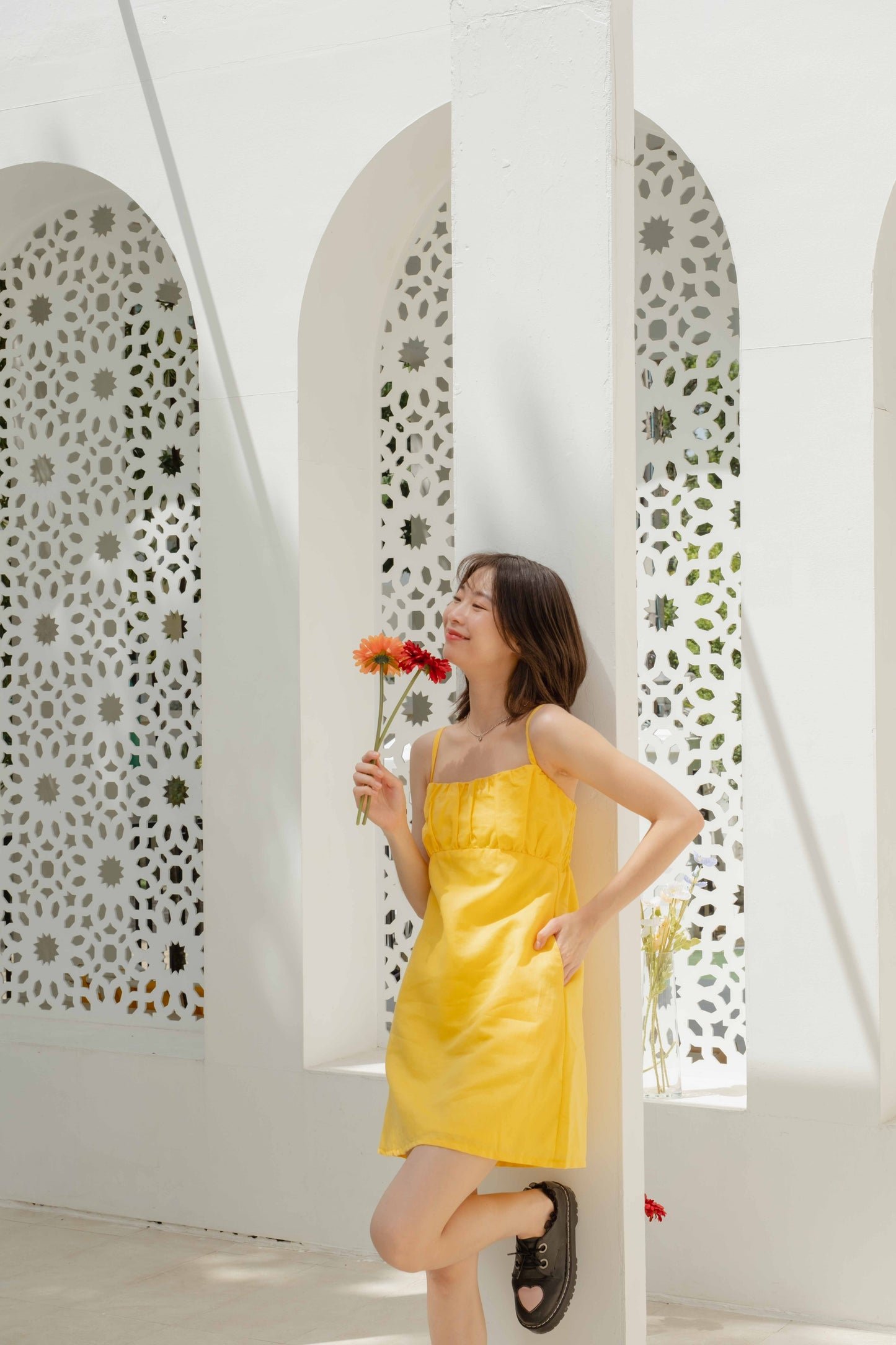 Bridget Mini Dress — Mango Yellow