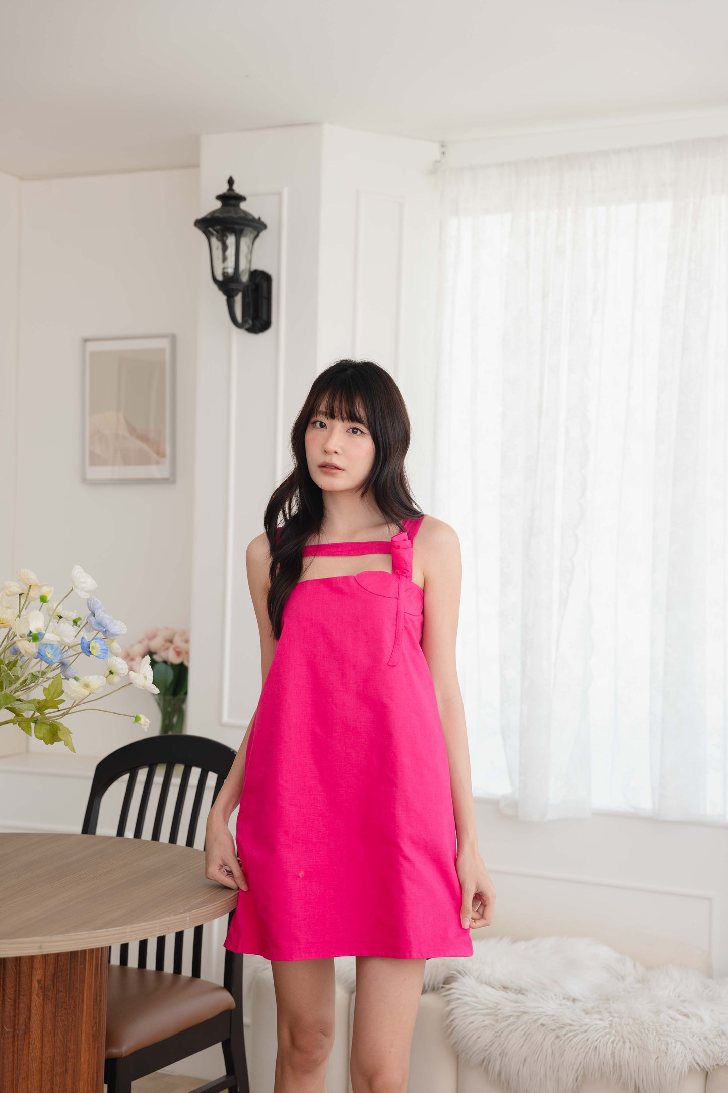 Athena Dress in Hot Pink