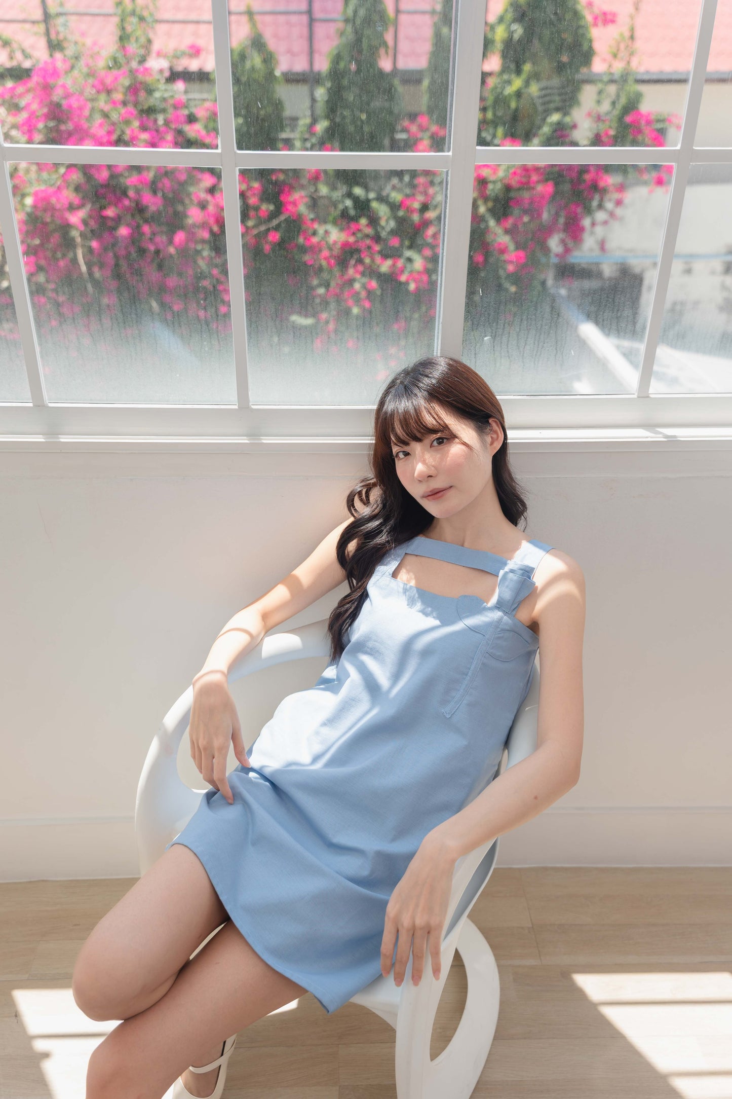 Athena Dress in Dusty Blue