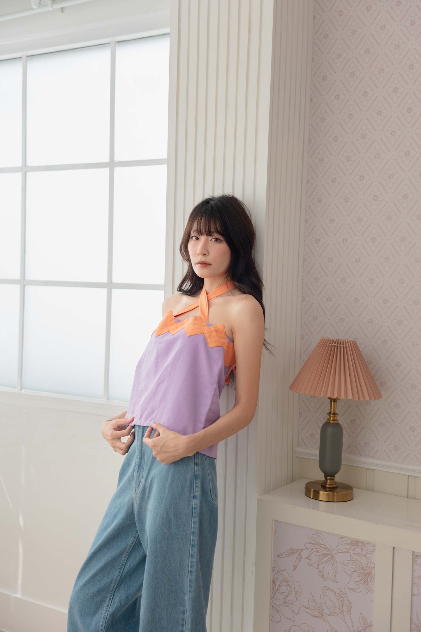 Isabelle Multi-way Top in Lilac/Orange