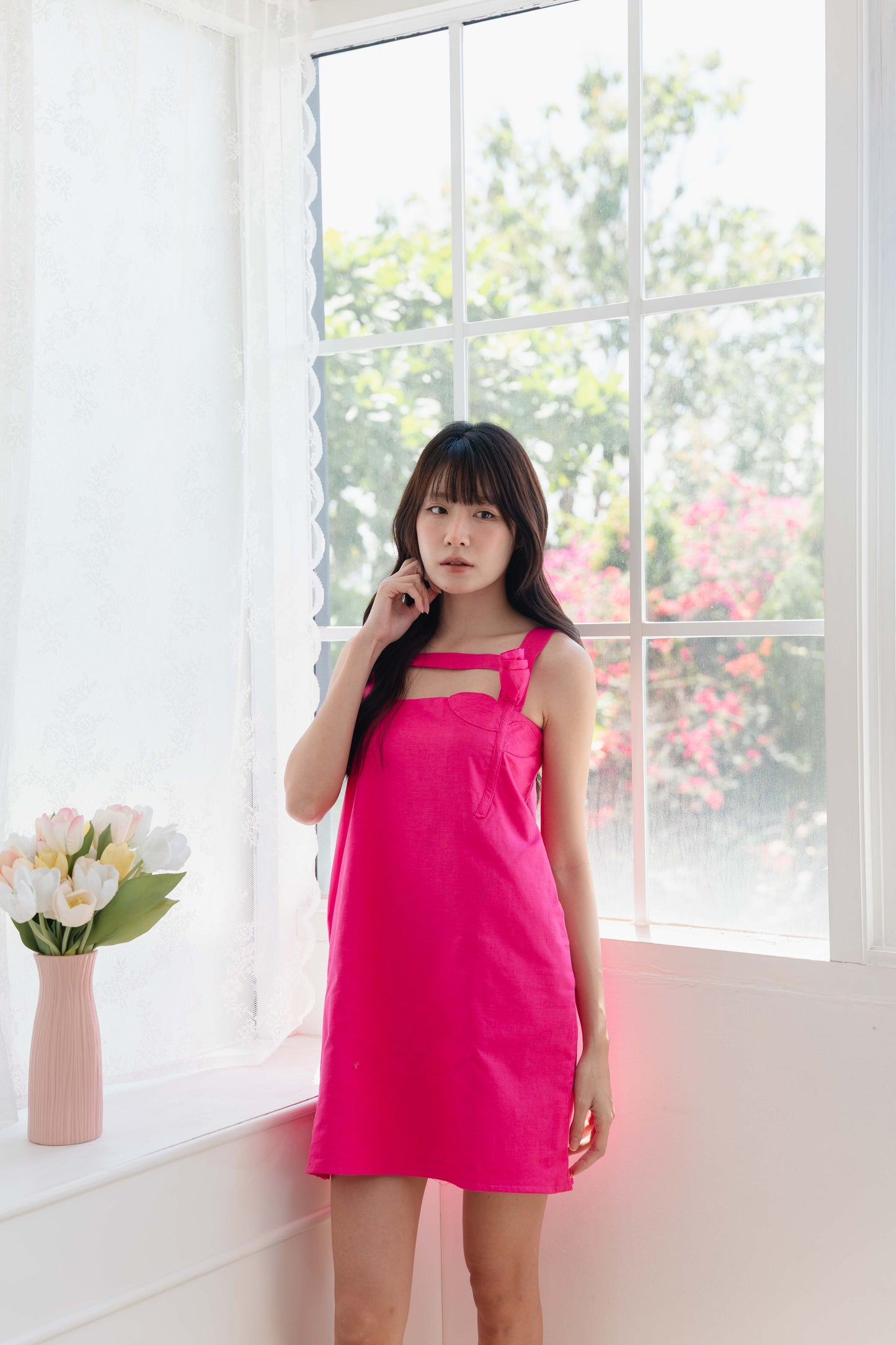 Athena Dress in Hot Pink