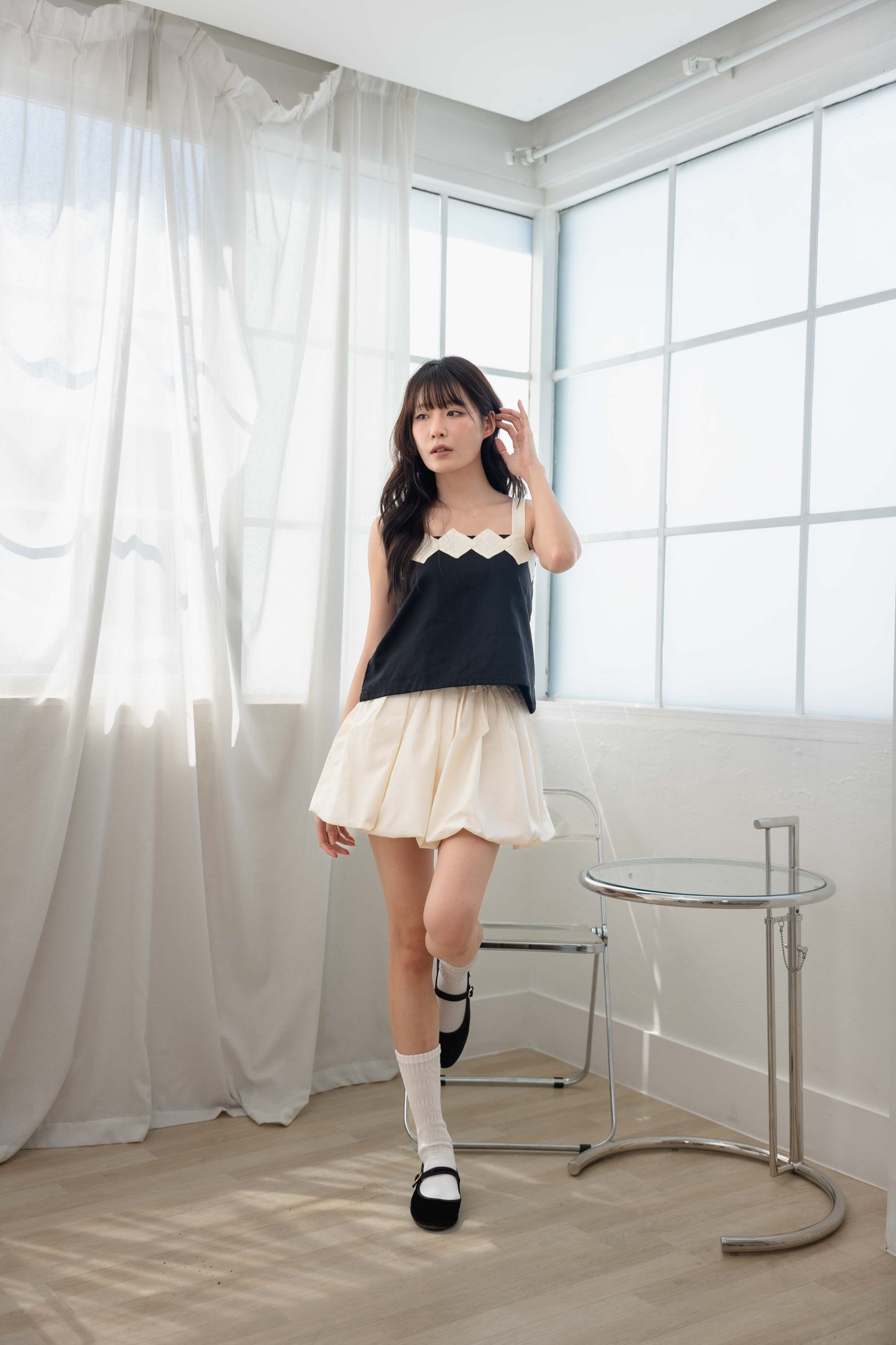 Isabelle Multi-way Top in Black/Cream