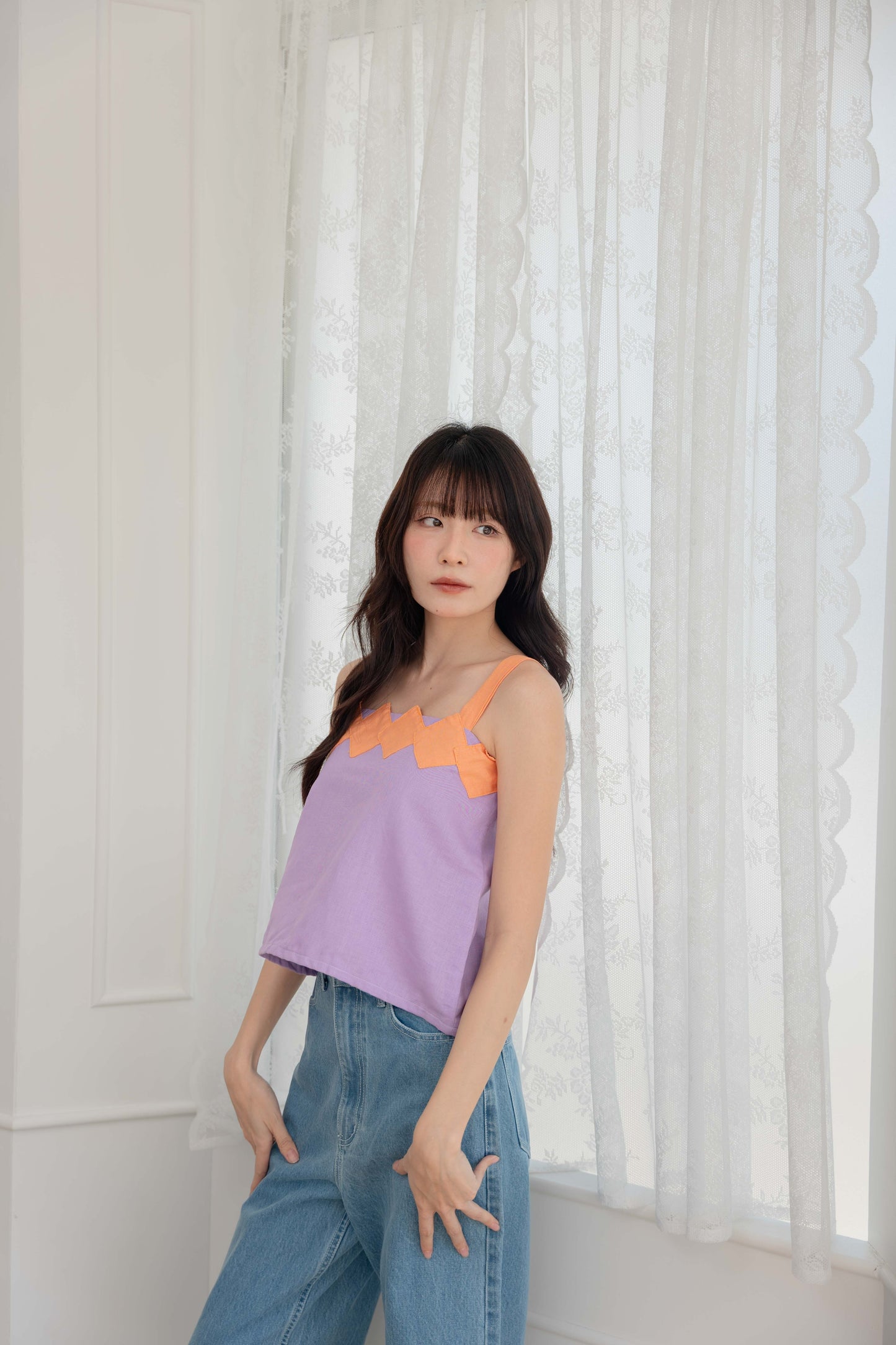 Isabelle Multi-way Top in Lilac/Orange