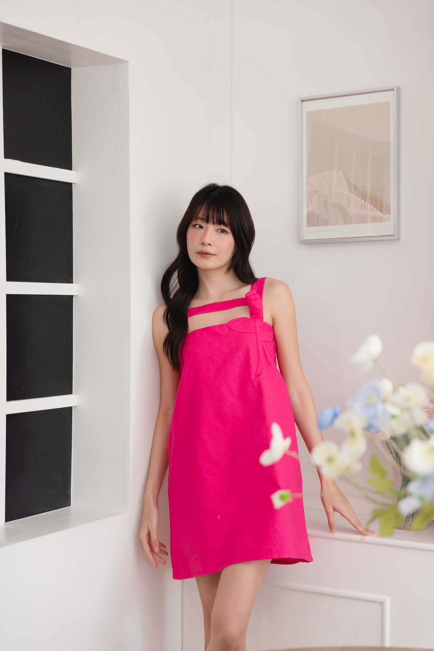 Athena Dress in Hot Pink