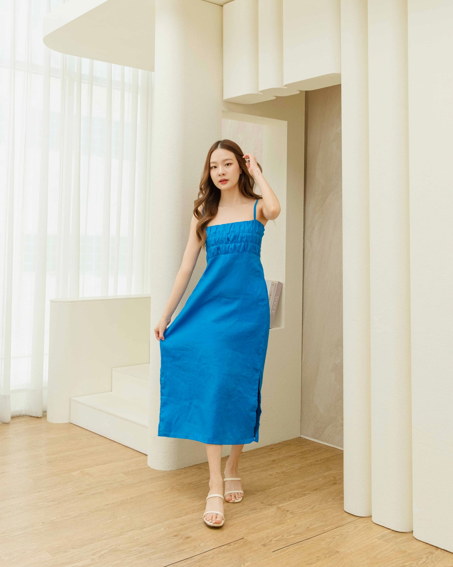 Amelia Midi Dress — Cobalt Blue