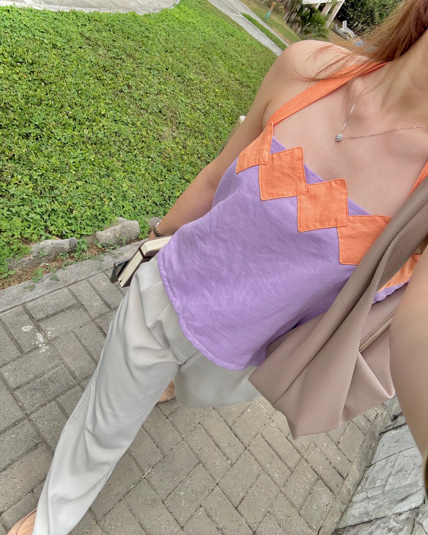 Isabelle Multi-way Top in Lilac/Orange