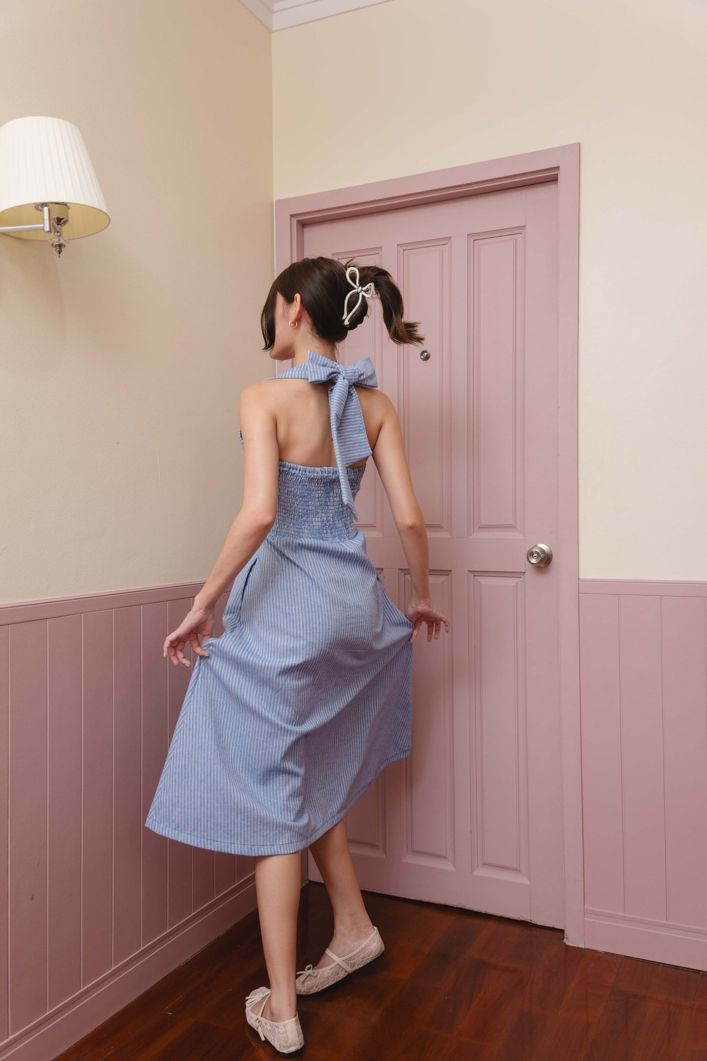 Dorothy Multi-Way Dress in Blue Stripe