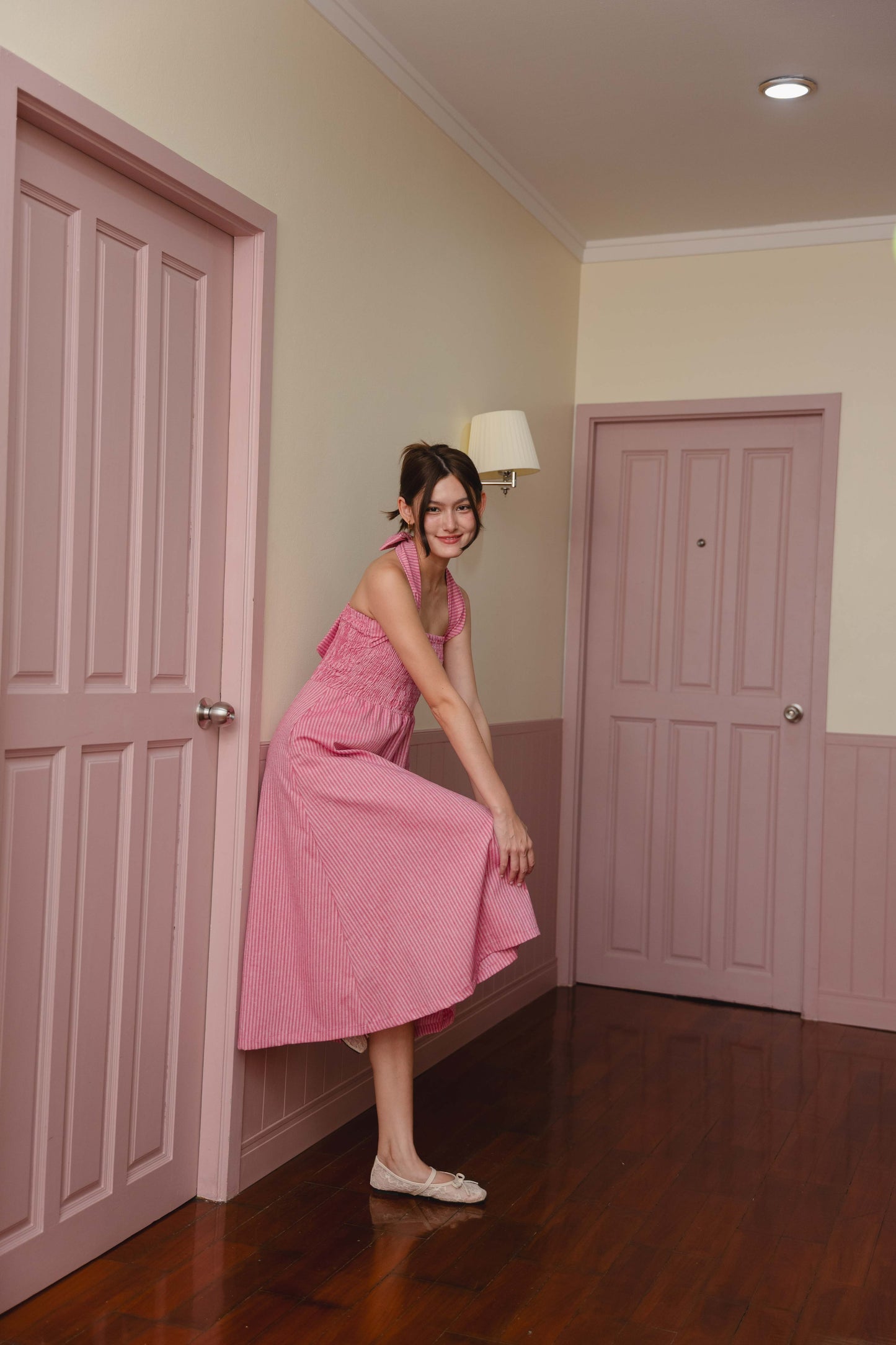 Dorothy Multi-Way Dress in Pink Stripe