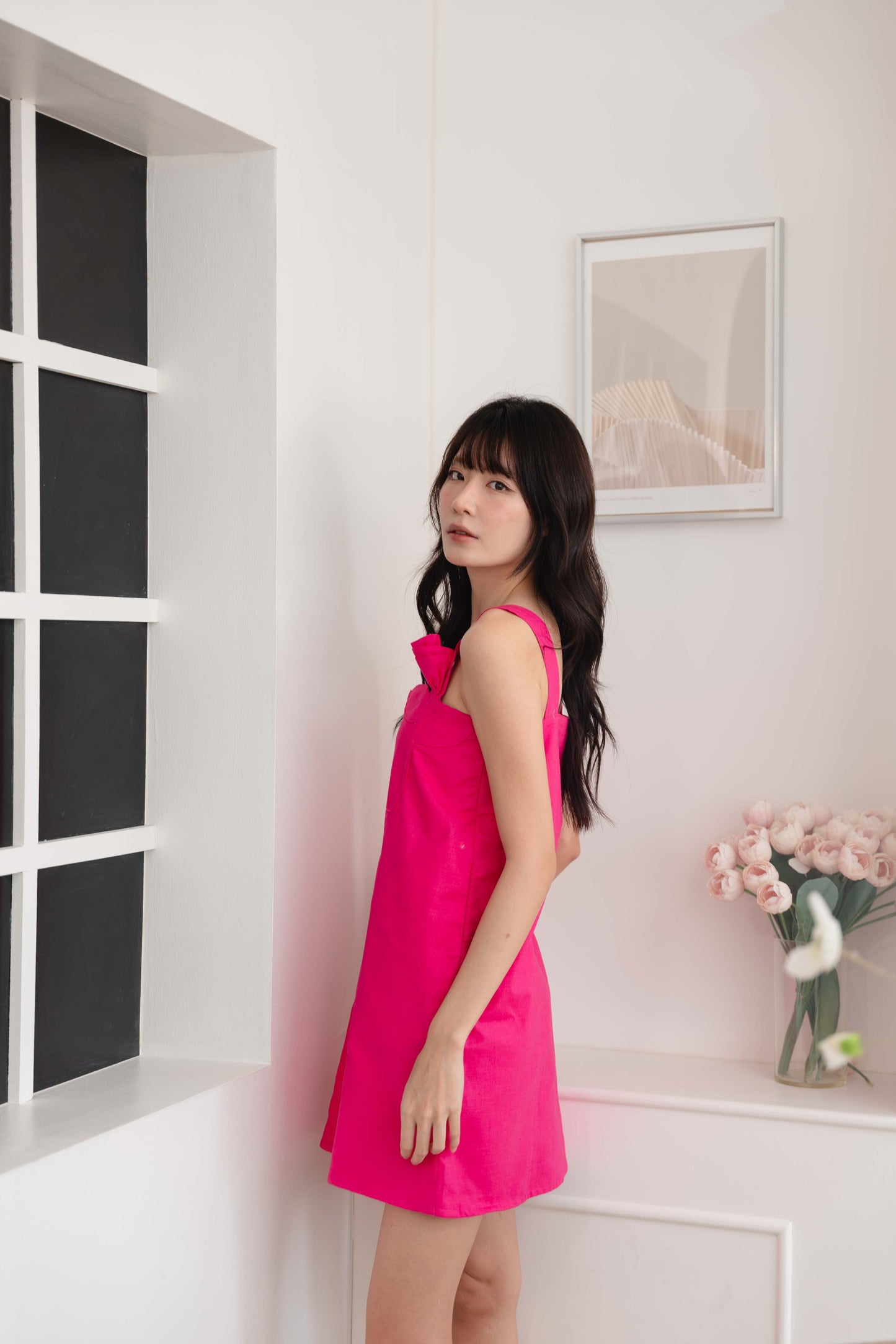 Athena Dress in Hot Pink