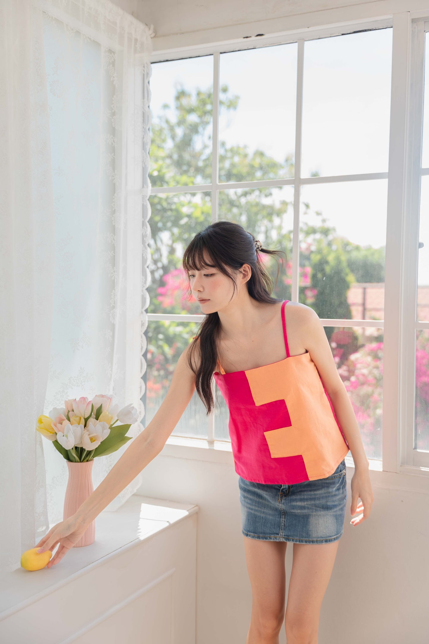 Amanda Top in Hot Pink/Orange