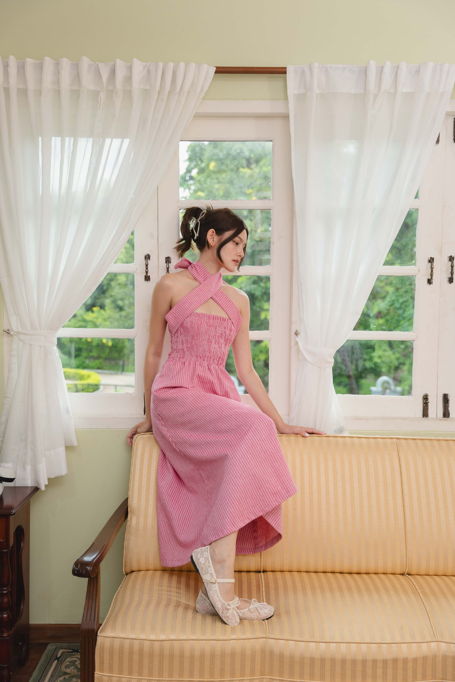 Dorothy Multi-Way Dress in Pink Stripe