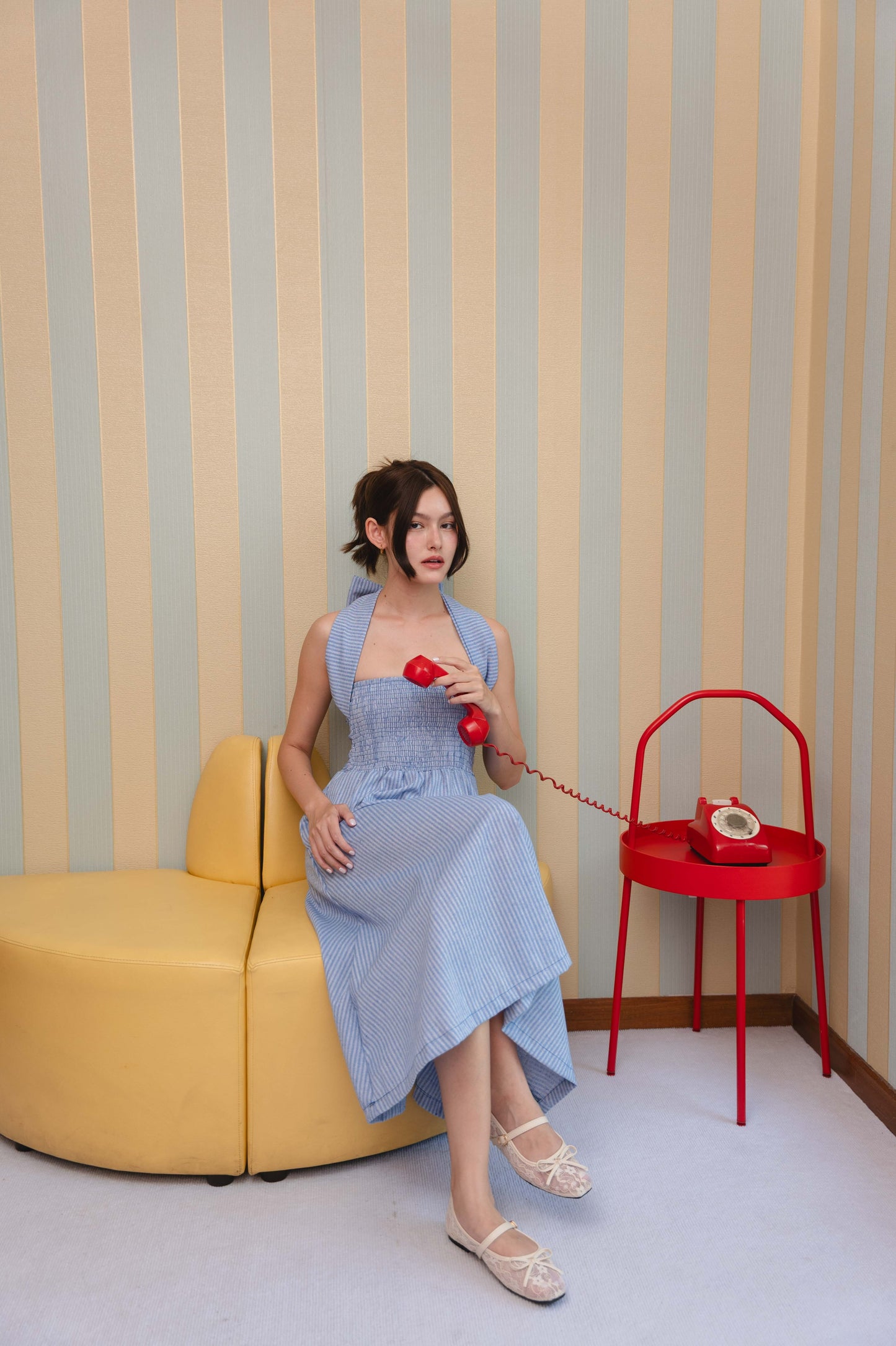 Dorothy Multi-Way Dress in Blue Stripe