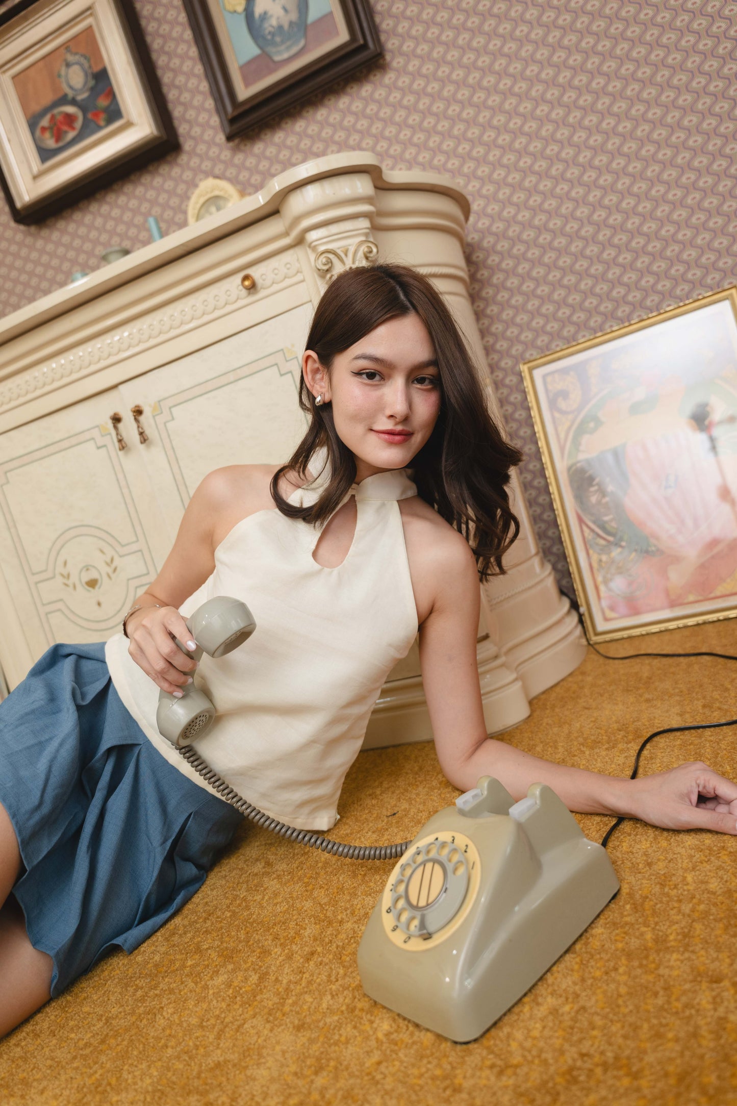 Lola Halter Top in Cream