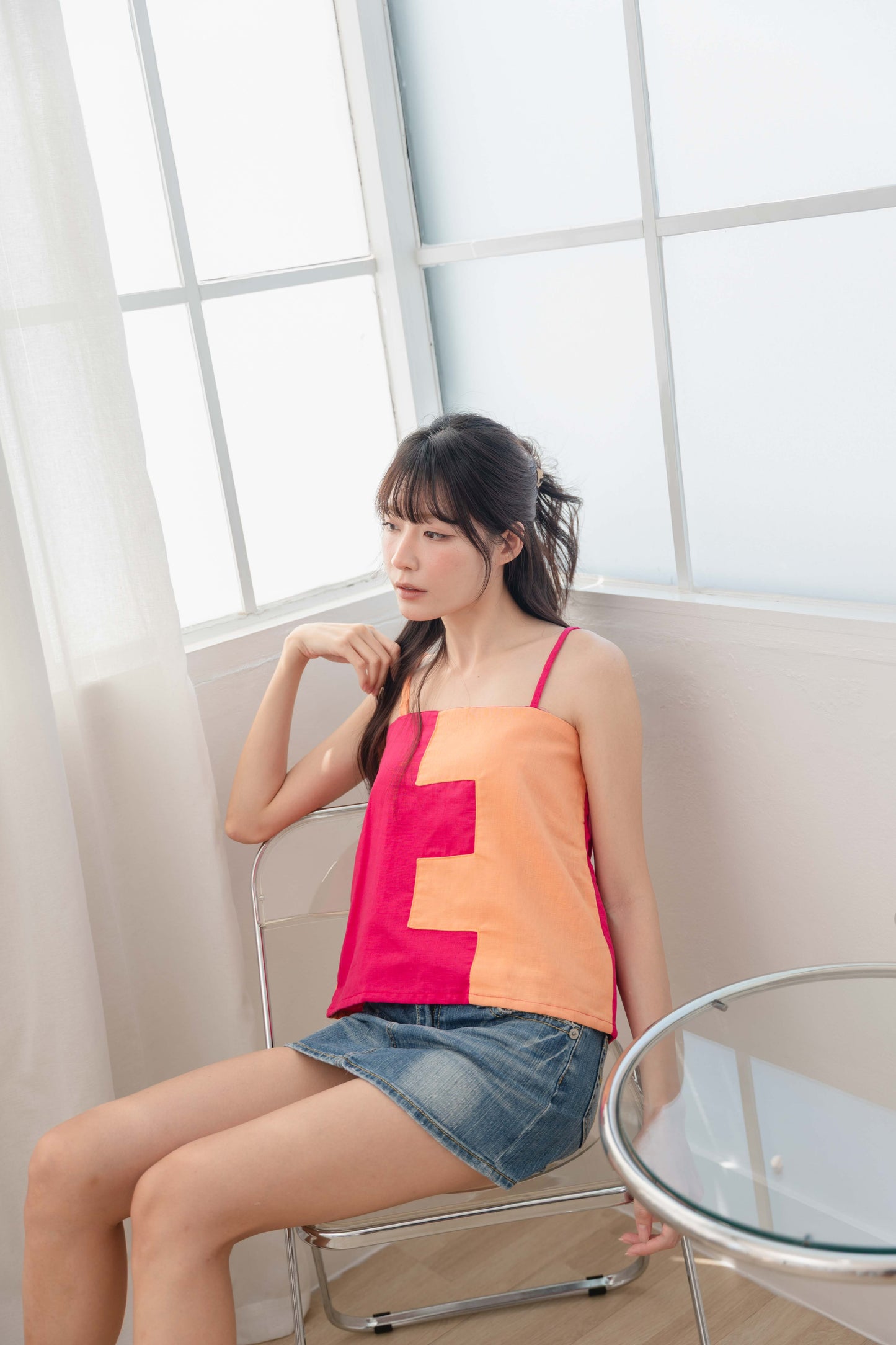 Amanda Top in Hot Pink/Orange