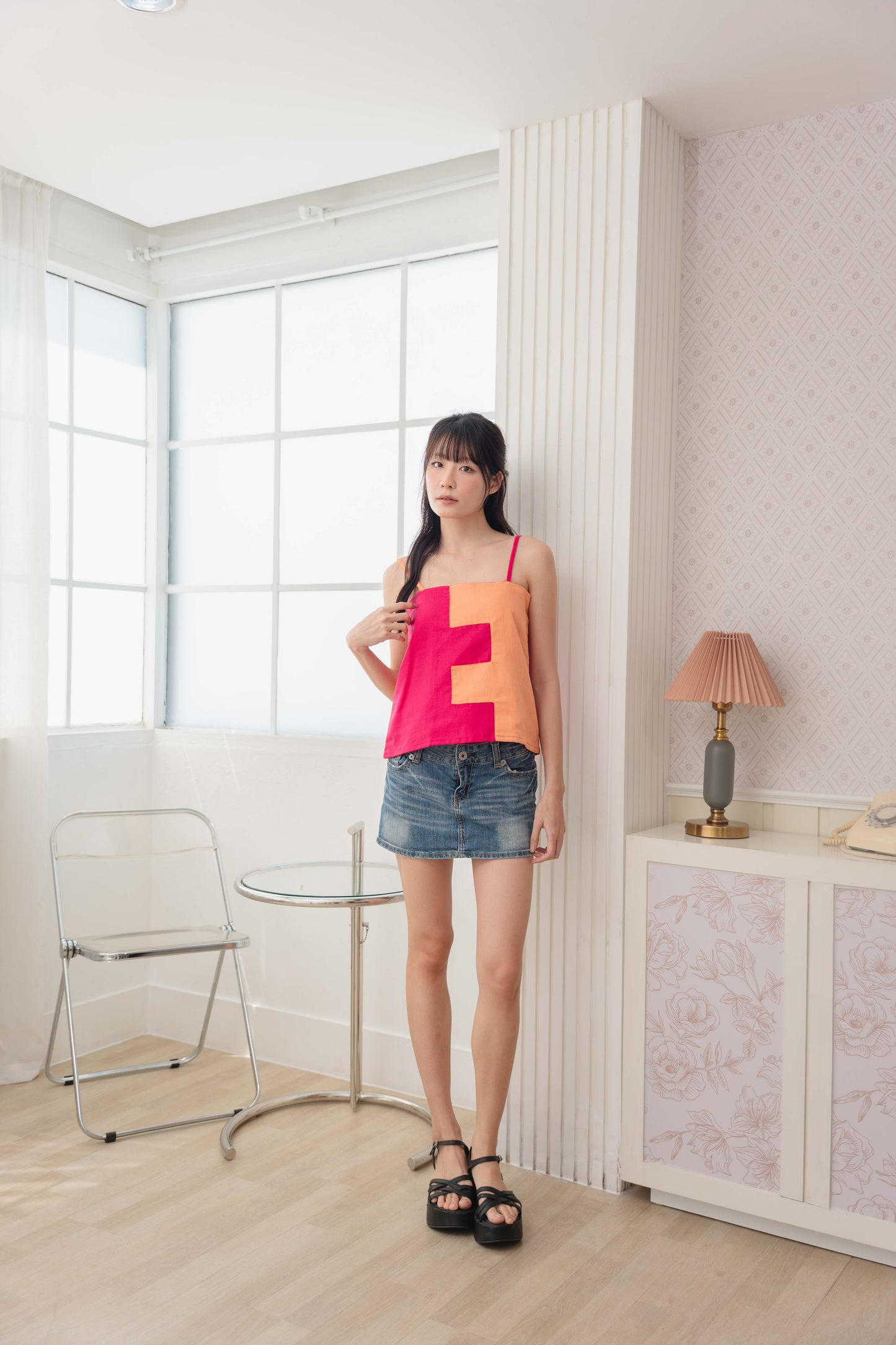 Amanda Top in Hot Pink/Orange