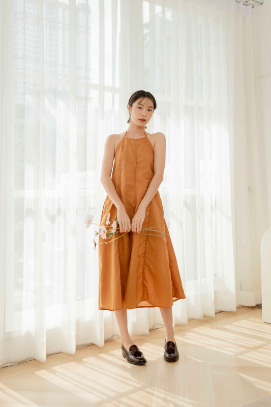 Sabina Midi Dress — Camel