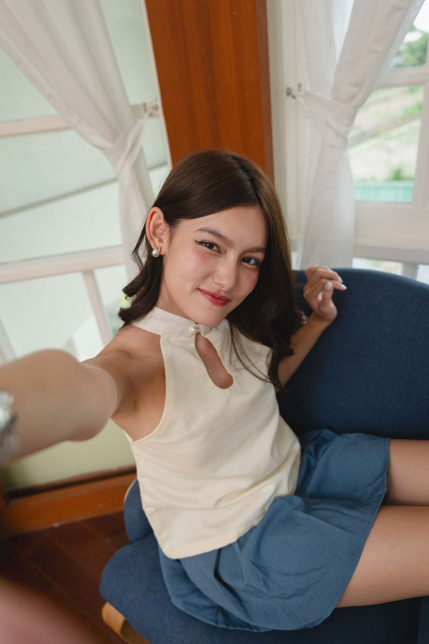 Lola Halter Top in Cream