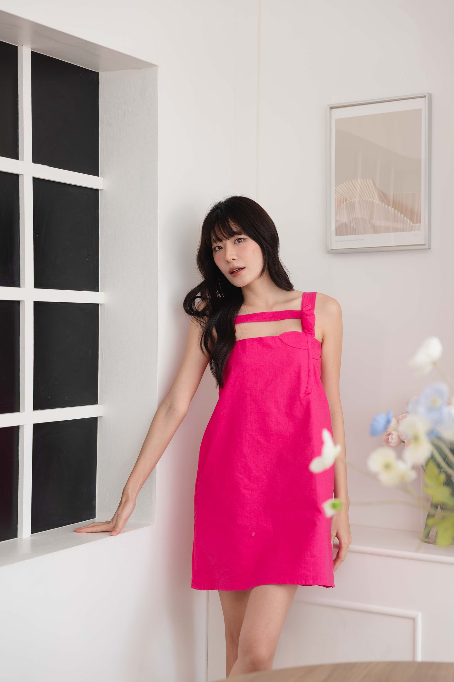 Athena Dress in Hot Pink