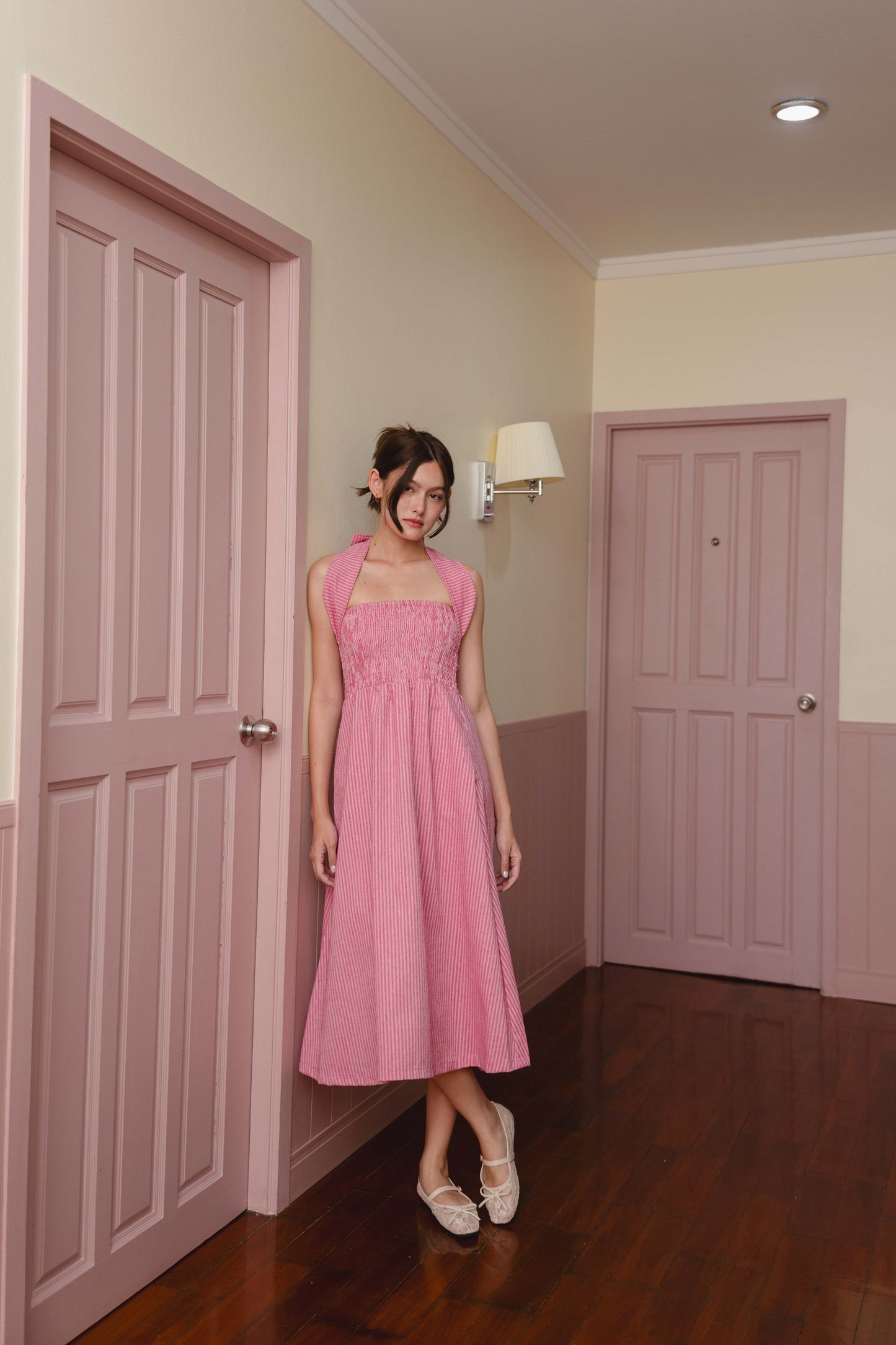 Dorothy Multi-Way Dress in Pink Stripe