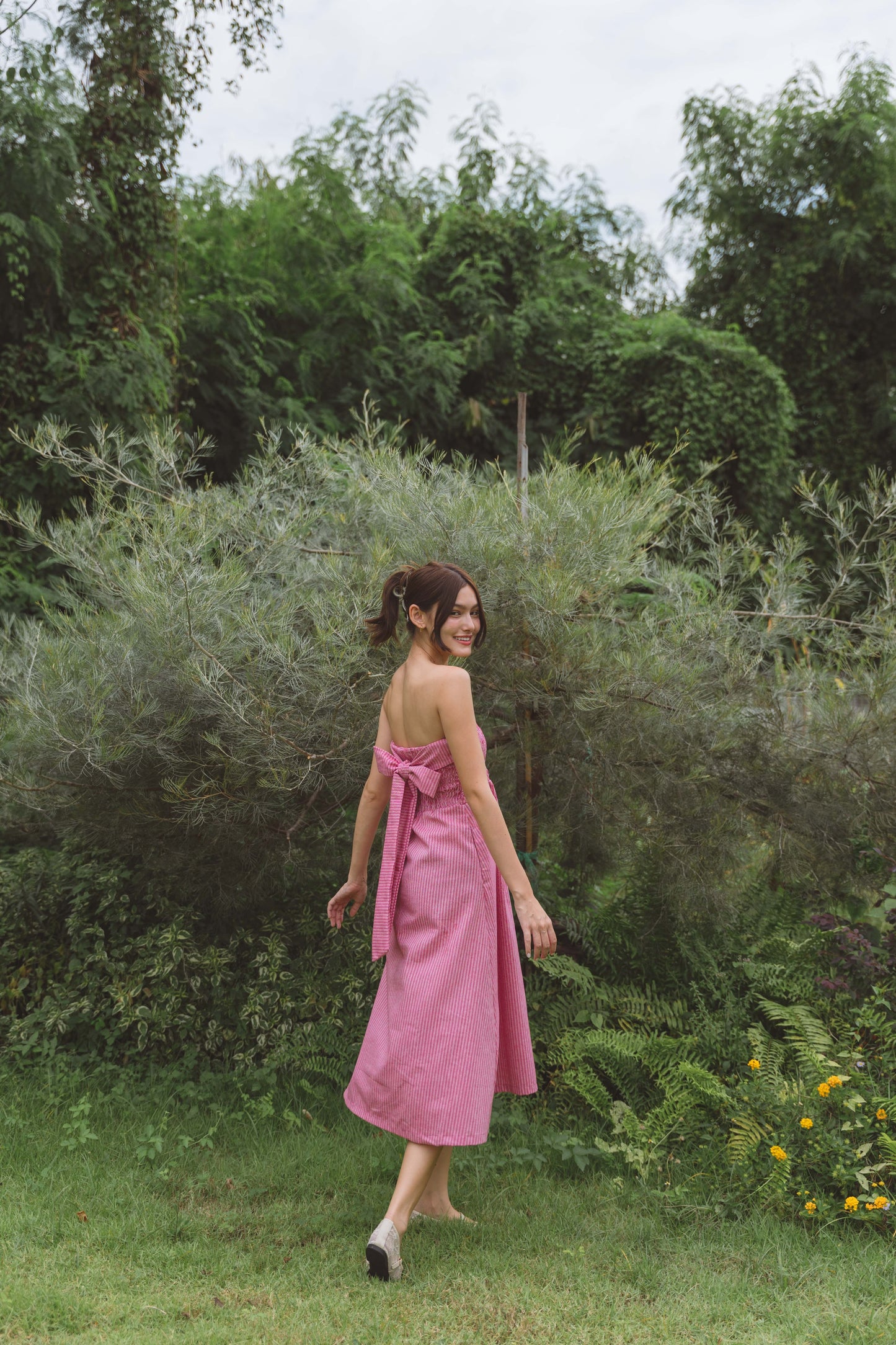 Dorothy Multi-Way Dress in Pink Stripe