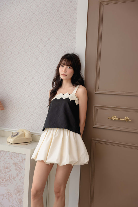 Isabelle Multi-way Top in Black/Cream