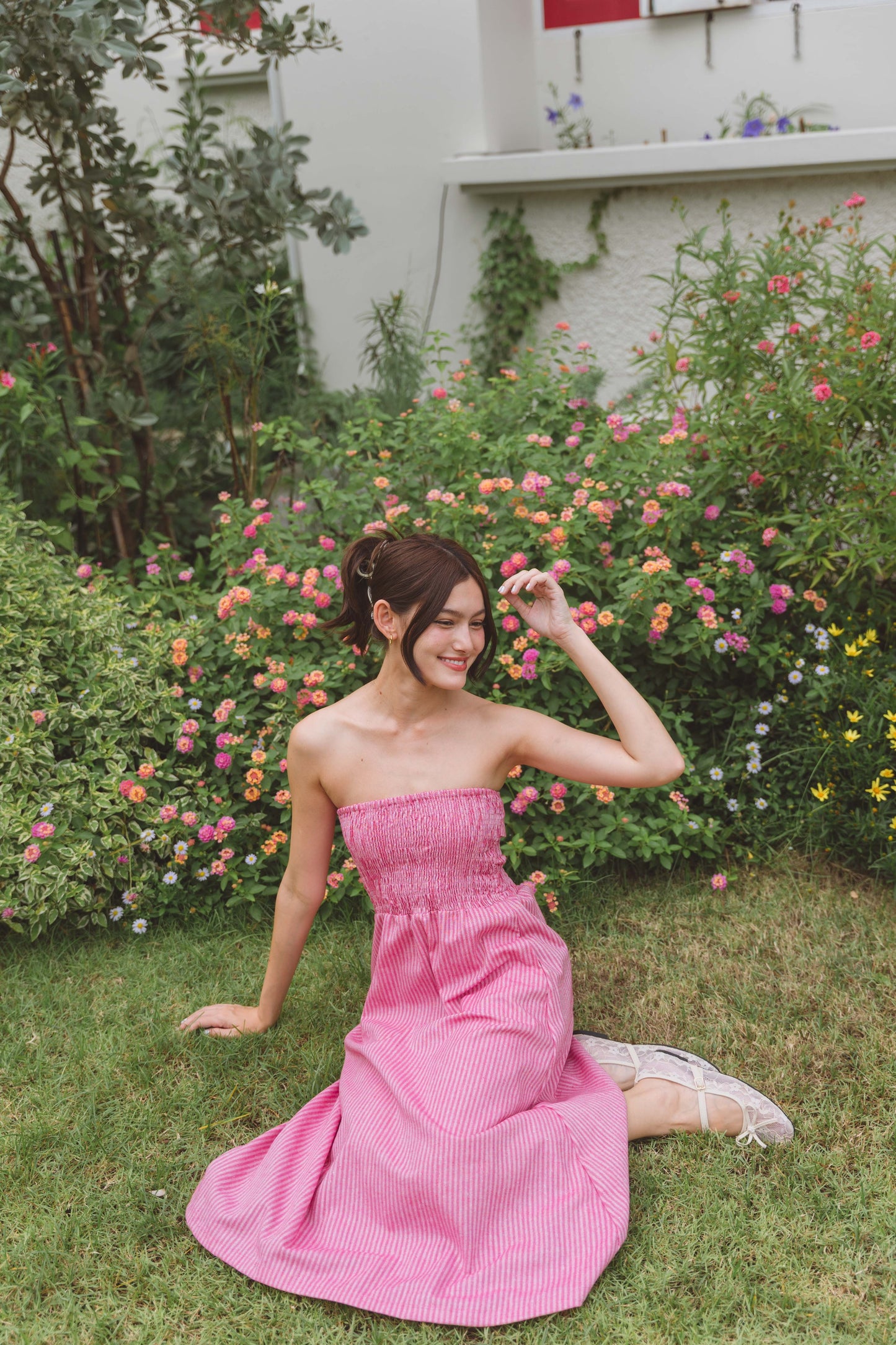 Dorothy Multi-Way Dress in Pink Stripe