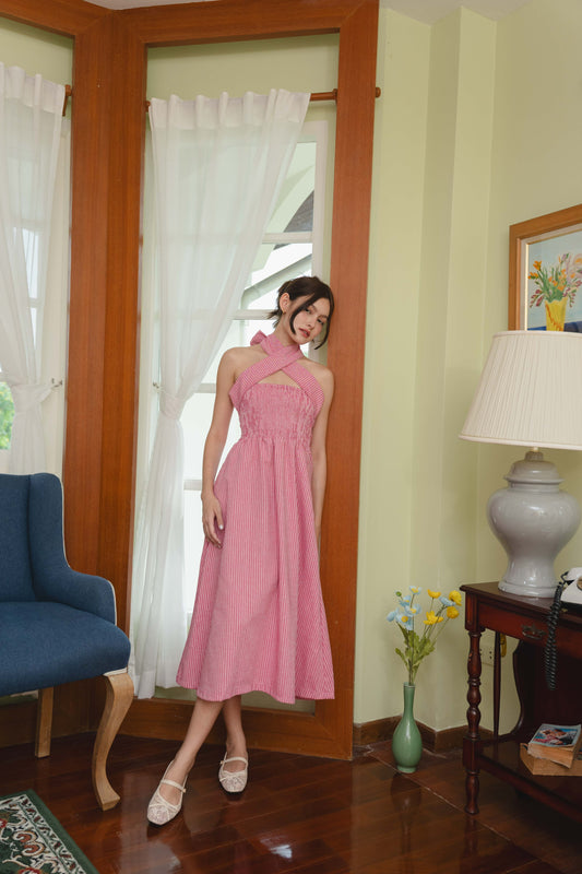 Dorothy Multi-Way Dress in Pink Stripe