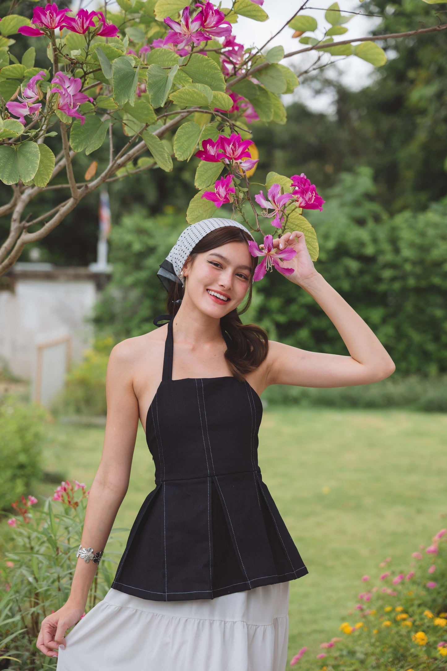 Noelle Halter Top in Denim