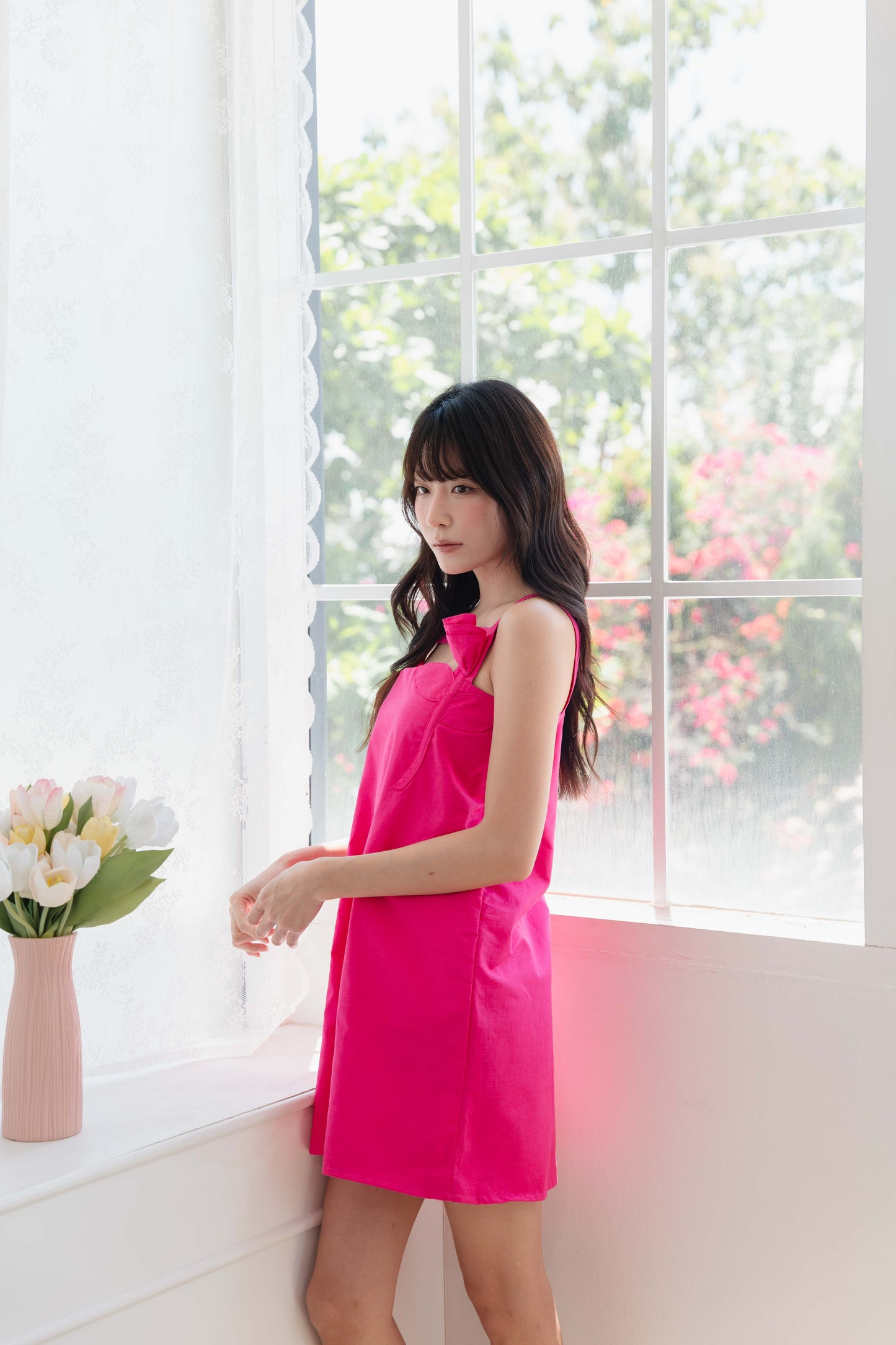 Athena Dress in Hot Pink