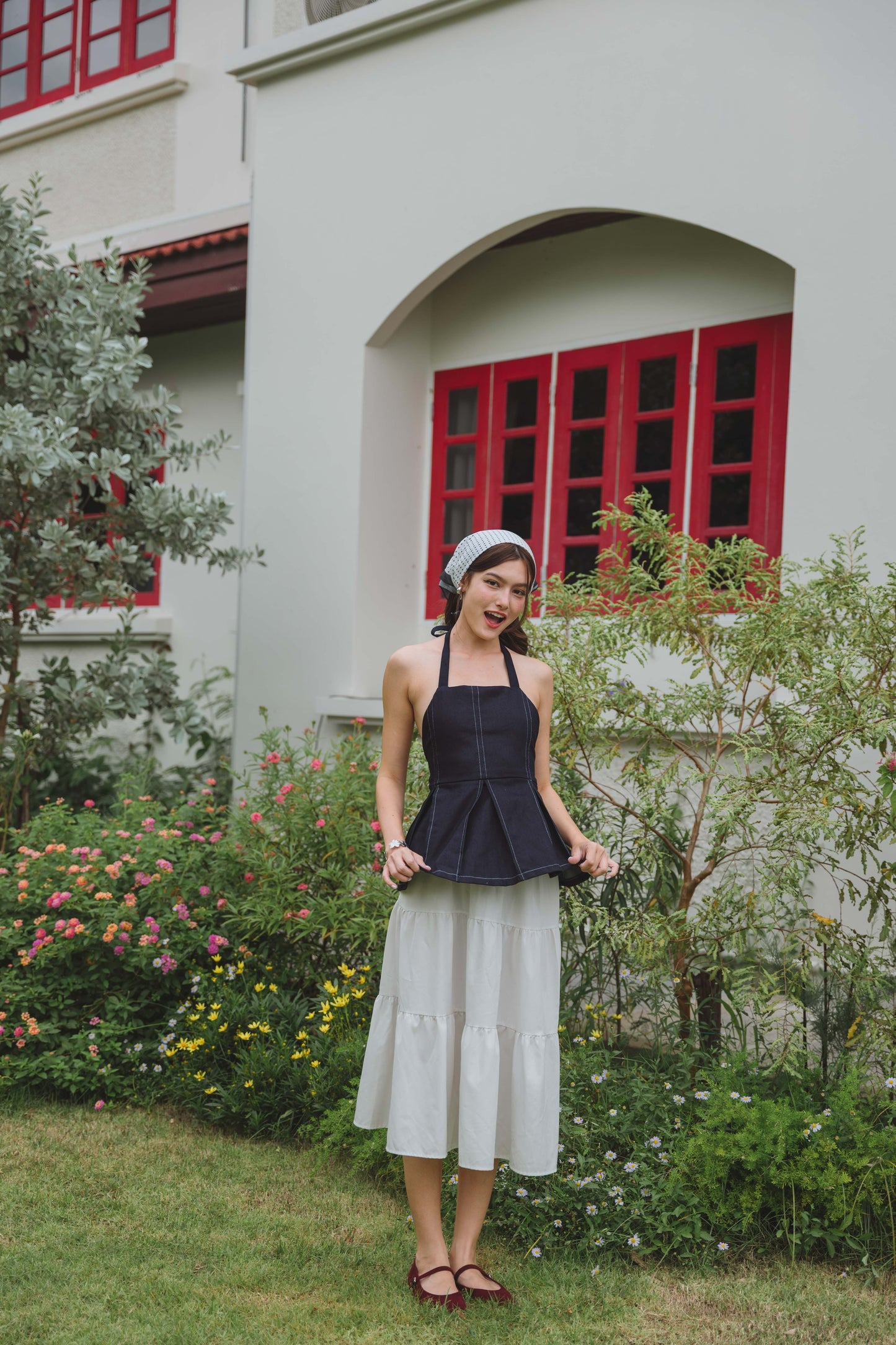 Noelle Halter Top in Denim