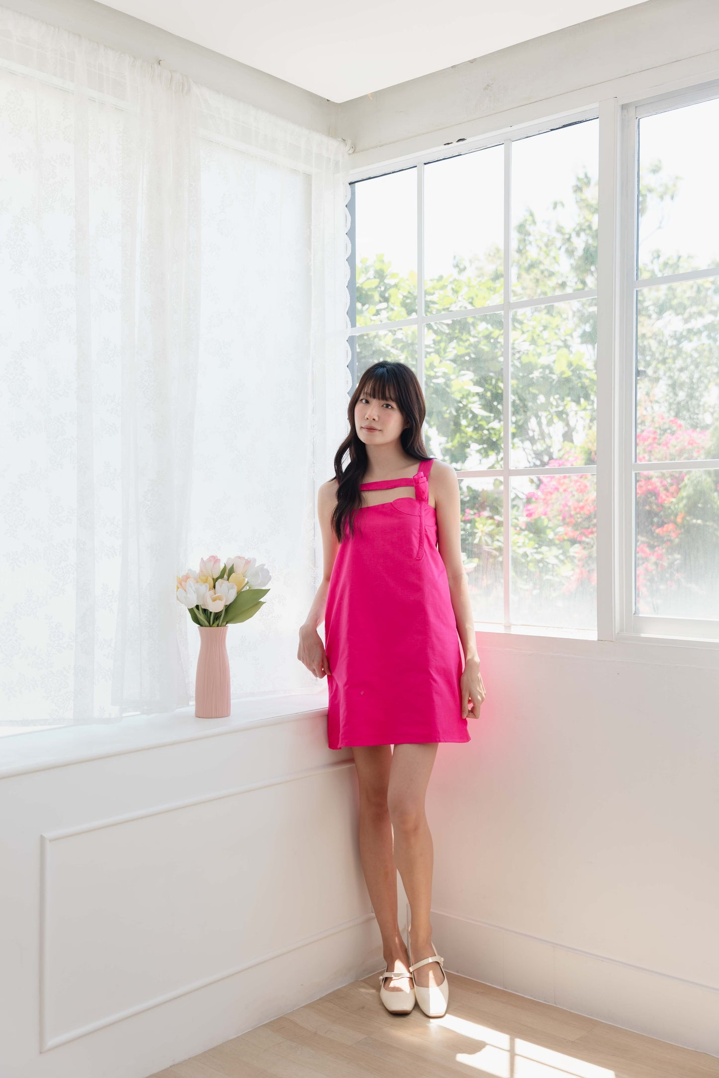 Athena Dress in Hot Pink