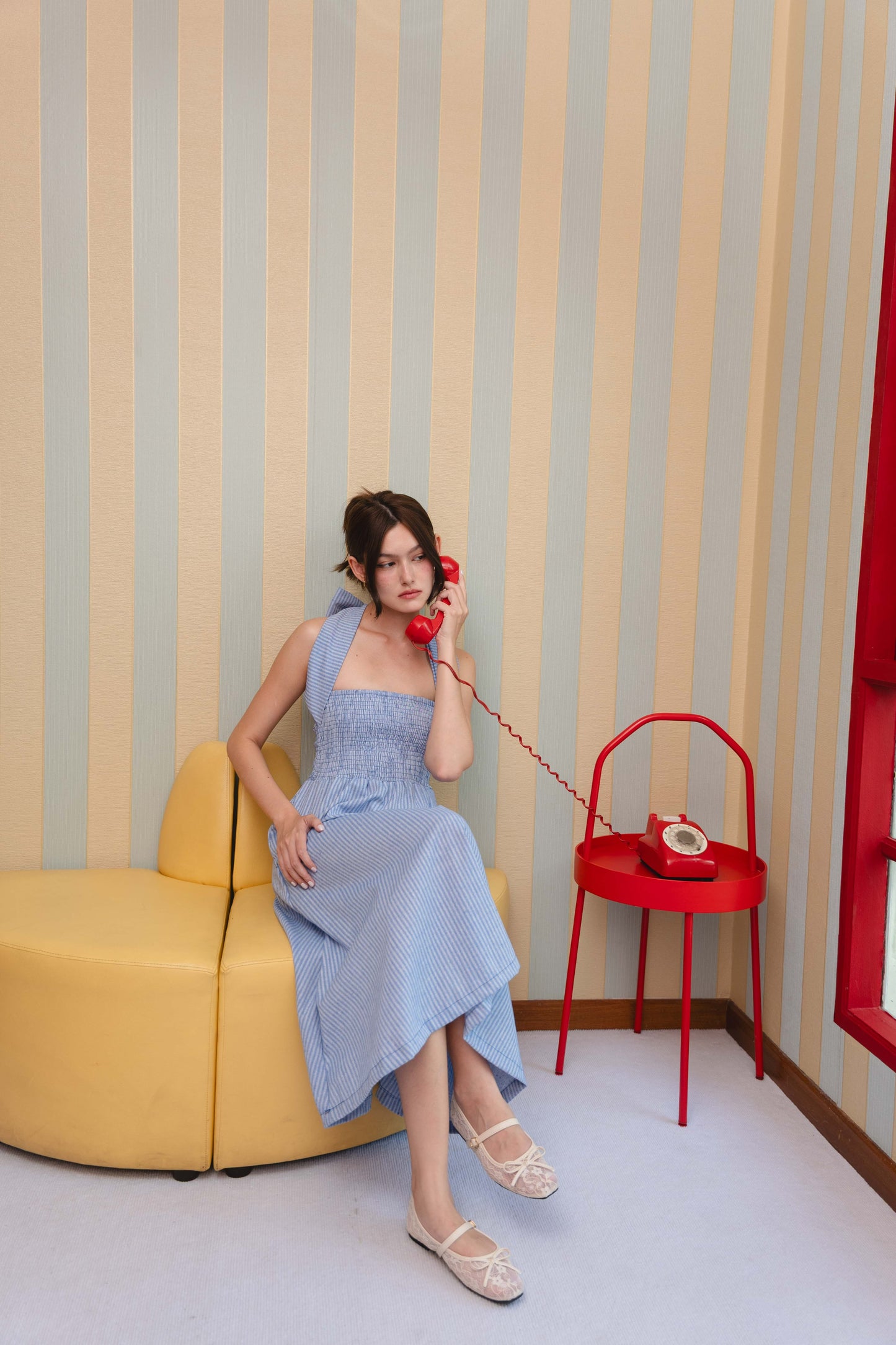 Dorothy Multi-Way Dress in Blue Stripe