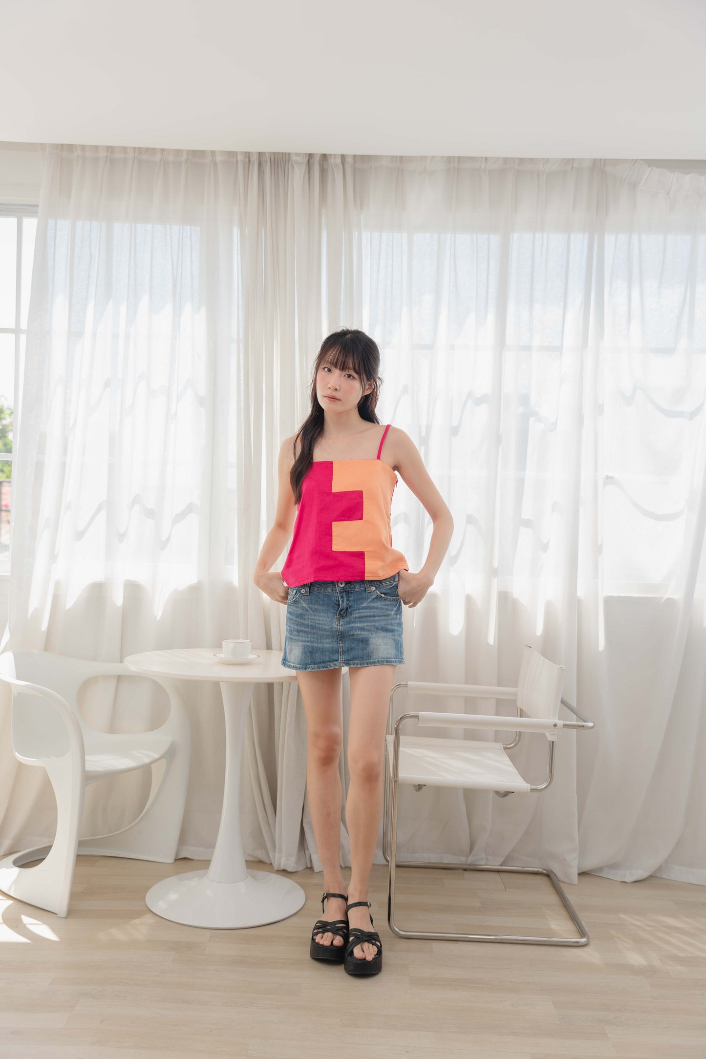 Amanda Top in Hot Pink/Orange