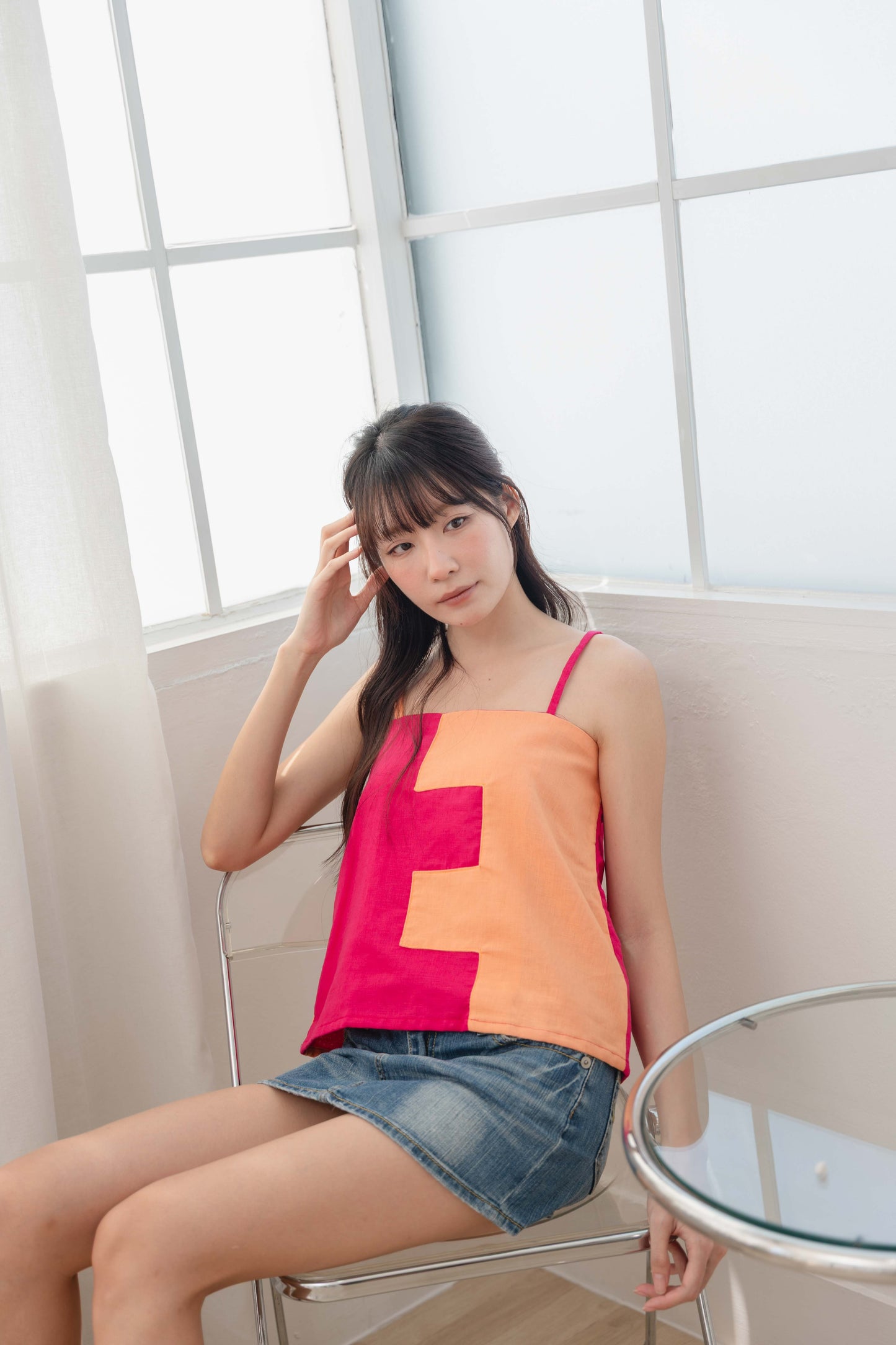 Amanda Top in Hot Pink/Orange