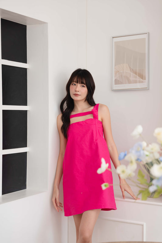 Athena Dress in Hot Pink