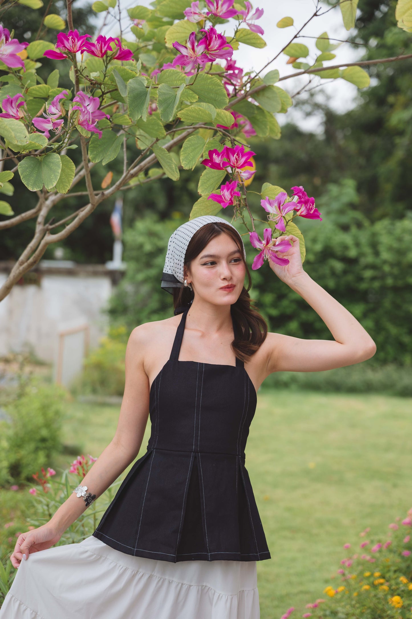 Noelle Halter Top in Denim