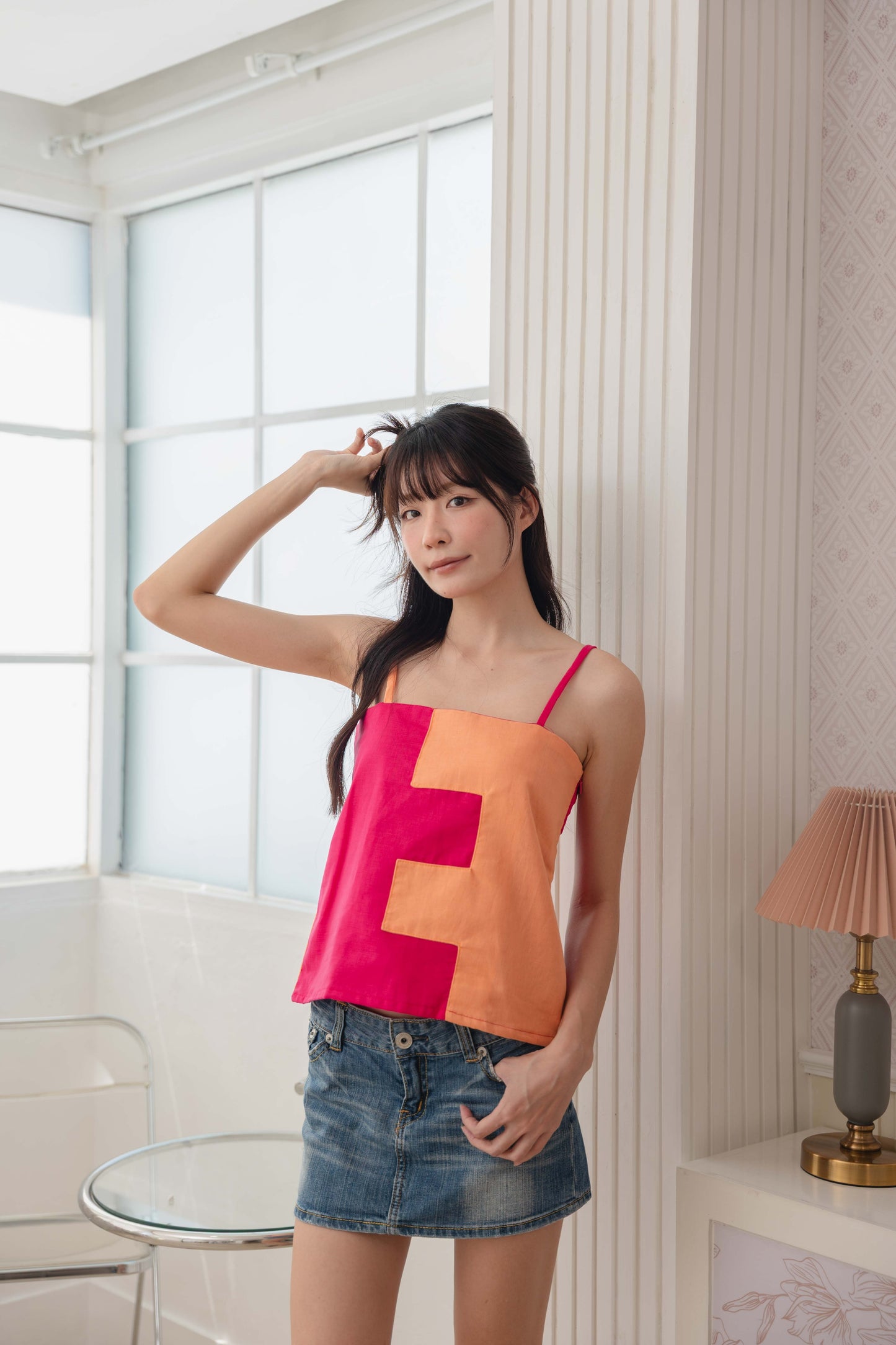 Amanda Top in Hot Pink/Orange